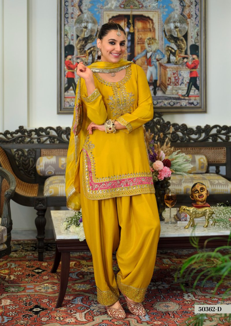 D 50362 D By Zaveri Chinon Beats Work Readymade Suits